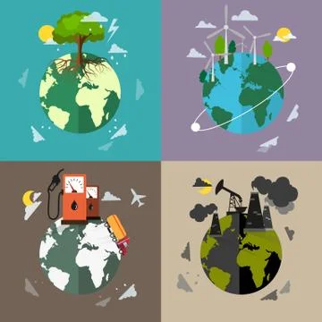 Environmental protection backgrounds Illustrazione stock