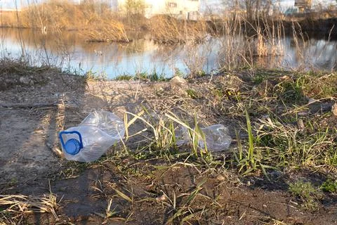 Environmental protection, empty plastic bottles Stock Photos