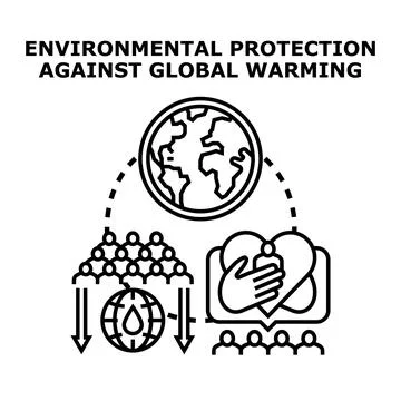 Environmental protection global warming solution teamwork concept Stock Illustration