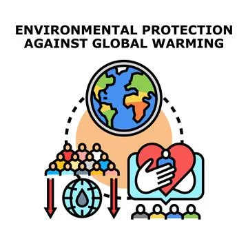 Environmental protection global warming solution teamwork concept Stock Illustration