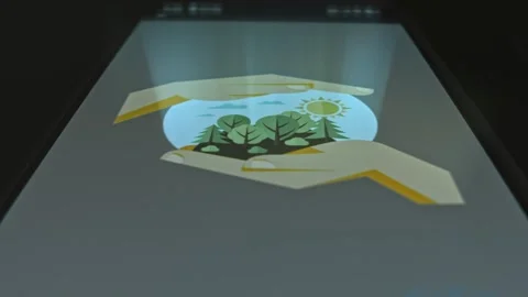 Environmental Protection themed graphic presentation on smartphone Stock Footage 303632155