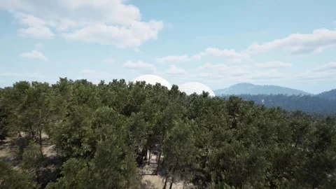 Environmental research. Using giant white structures as observation and study Stock Footage 267825055