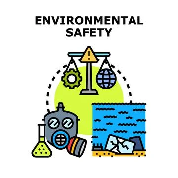 Environmental safety concept balancing industry and planet sustainability Stock Illustration