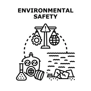 Environmental safety concept balancing industry and planet sustainability Stock Illustration