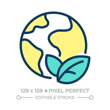 Environmental science pixel perfect line color icon Stock Illustration