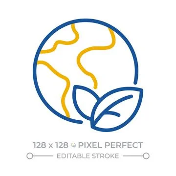 Environmental science pixel perfect two color line icon Stock Illustration