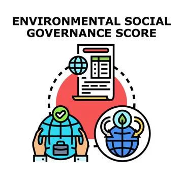 Environmental social governance score analyzing corporate impact Stock Illustration