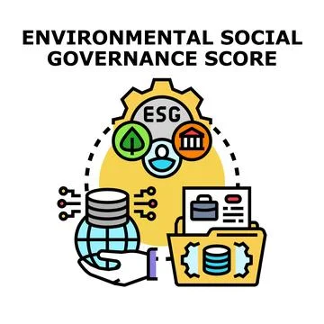 Environmental social governance score analyzing data Stock Illustration