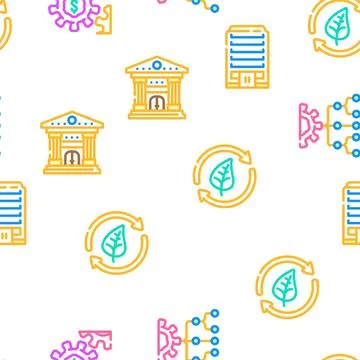 Environmental social governance vector seamless pattern Stock Illustration