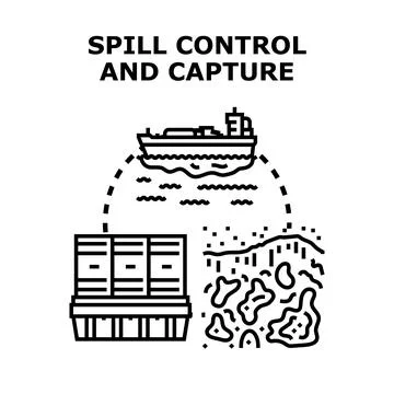 Environmental spill control with hazardous material capture Illustrazione stock
