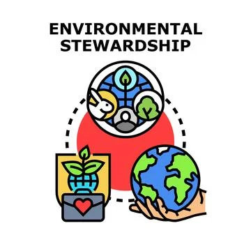 Environmental stewardship concept protecting global ecology and nature Stock Illustration