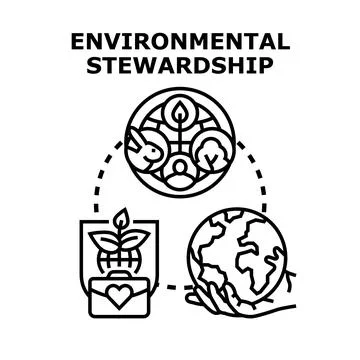 Environmental stewardship concept protecting global ecology and nature Stock Illustration