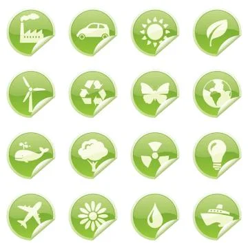 Environmental stickers Stock Illustration