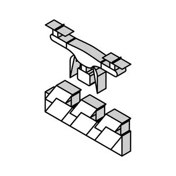 Environmental survey drone isometric icon vector illustration Stock Illustration