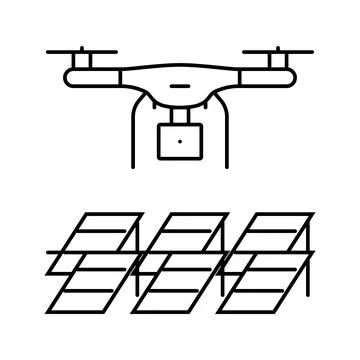 Environmental survey drone line icon vector illustration Stock Illustration
