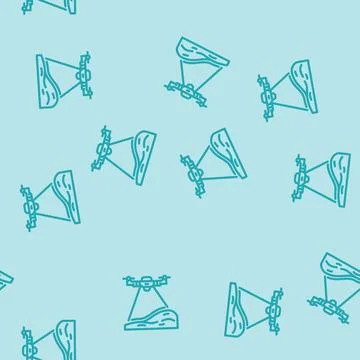 Environmental survey drone line vector seamless pattern 스톡 일러스트