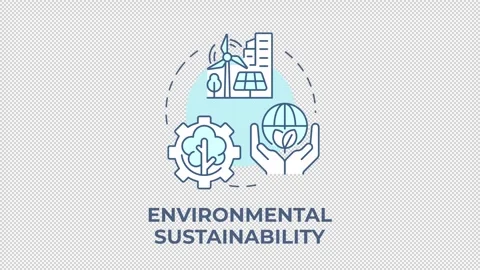 Environmental sustainability blue concept icon animation Stock Footage 337936963