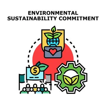 Environmental sustainability commitment concept with global responsibility Stock Illustration