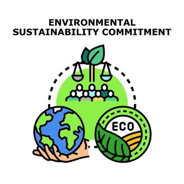 Environmental sustainability commitment, ecological responsibility concept Stock Illustration