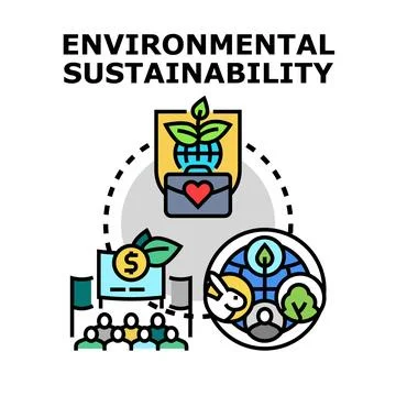 Environmental sustainability planning for ecological future Stock Illustration