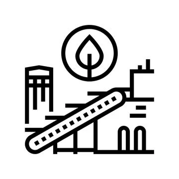 Environmental technologies line icon vector illustration Stock Illustration