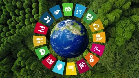 Environmental technology concept. Sustainable development goals. SDGs. Stock Footage 144412125