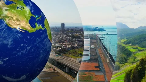 Environmental technology concept. Sustainable development goals. SDGs. Collage m Video stock 144412167