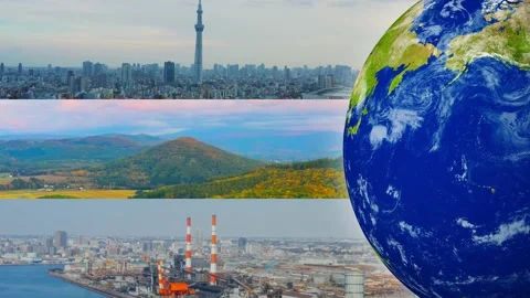 Environmental technology concept. Sustainable development goals. SDGs. Collage m Video stock 144456775