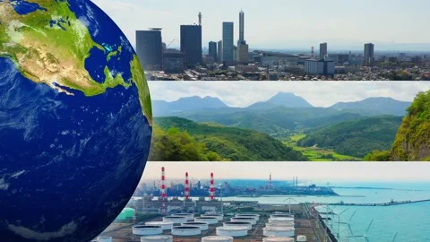 Environmental technology concept. Sustainable development goals. SDGs. Collage m Video stock 144456782