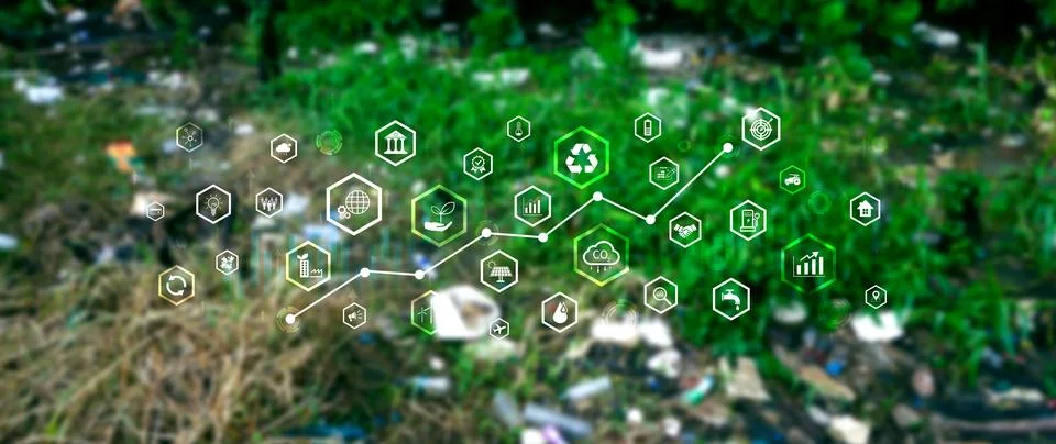 Environmental technology concept, Sustainable development goals, SDGs, Gree.. Illustrazione stock