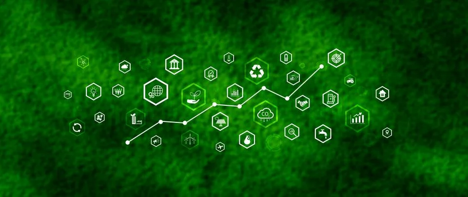 Environmental technology concept, Sustainable development goals, SDGs, Gree.. Illustrazione stock