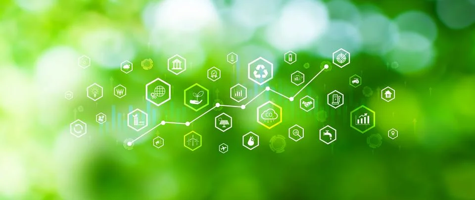 Environmental technology concept, Sustainable development goals, SDGs, Gree.. Stock Illustration