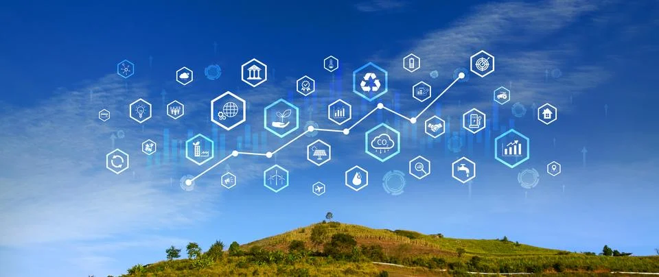 Environmental technology concept, Sustainable development goals, SDGs, Gree.. Stock Illustration