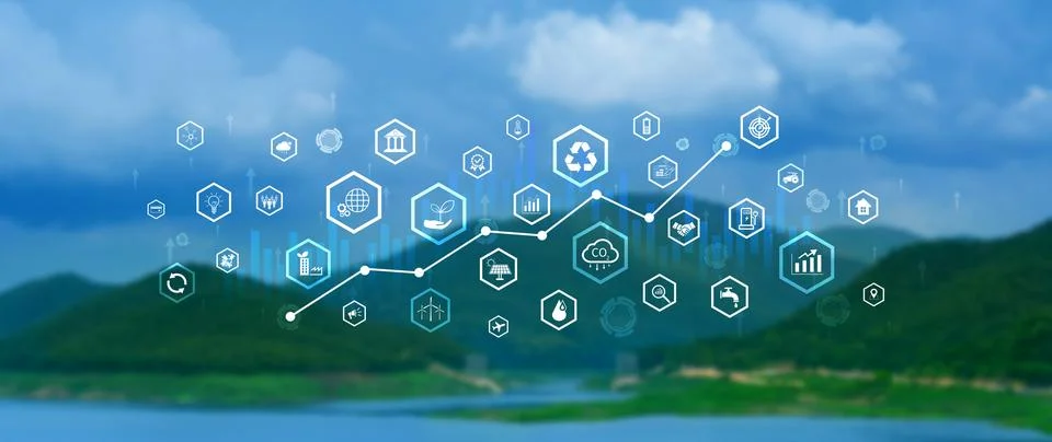 Environmental technology concept, Sustainable development goals, SDGs, Gree.. Stock Illustration
