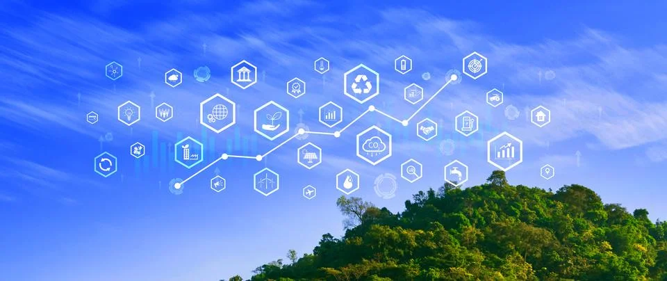 Environmental technology concept, Sustainable development goals, SDGs, Gree.. Stock Illustration