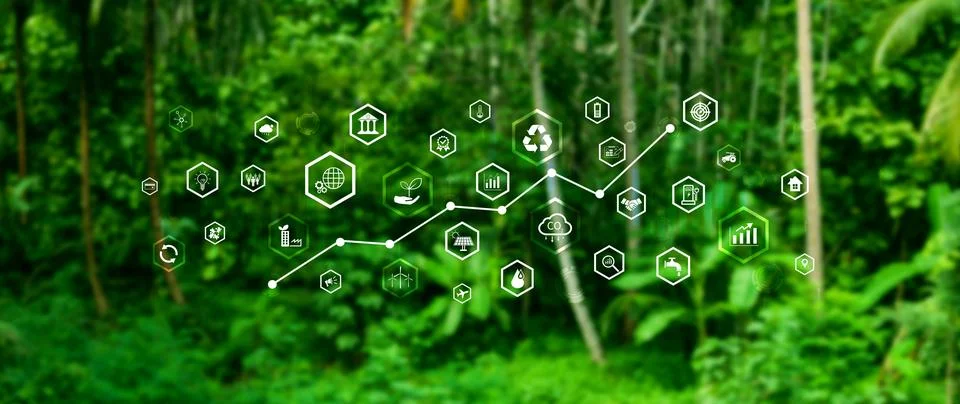 Environmental technology concept, Sustainable development goals, SDGs, Gree.. Stock Illustration