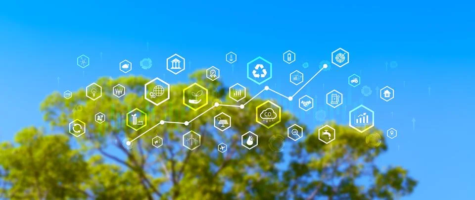 Environmental technology concept, Sustainable development goals, SDGs, Gree.. Stock Illustration