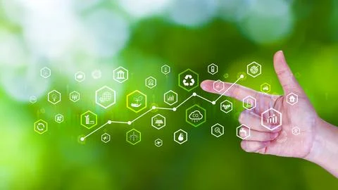 Environmental technology concept, Sustainable development goals, SDGs, Gree.. Stock Illustration