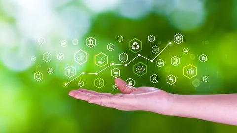Environmental technology concept, Sustainable development goals, SDGs, Gree.. Stock Illustration