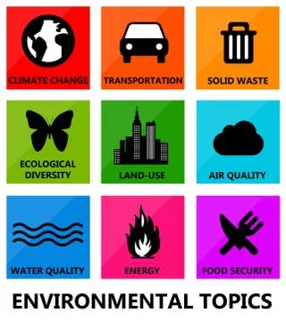 Environmental topics 스톡 일러스트