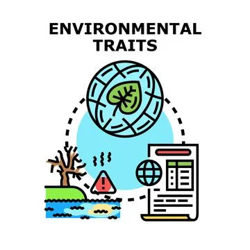 Environmental traits impact analysis and ecological problems Stock Illustration