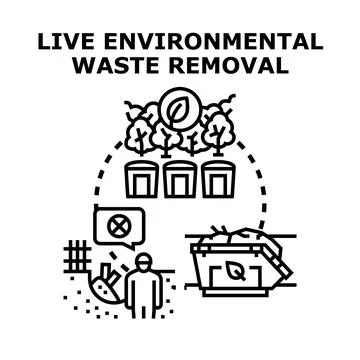 Environmental waste problem removal and management system Stock Illustration