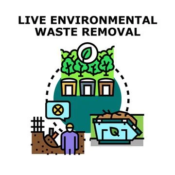 Environmental waste problem removal and management system Stock Illustration