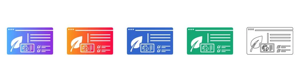 Environmental Web Page Report Icon Set Stock-Illustration