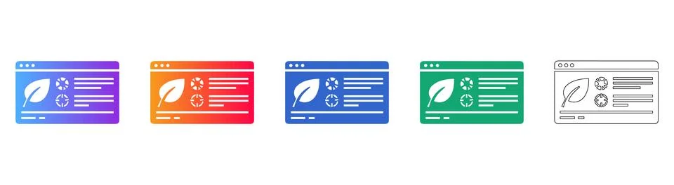 Environmental Website Analytics Icons Illustrazione stock
