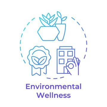 Environmental wellness gradient outline concept icon Stock Illustration