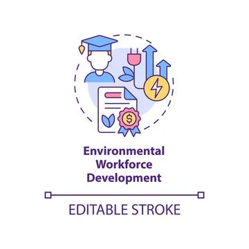 Environmental workforce development concept icon Illustrazione stock
