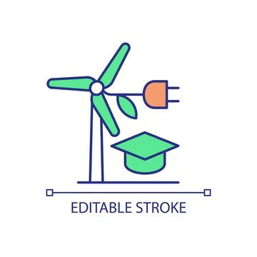 Environmental workforce development RGB color icon Illustrazione stock