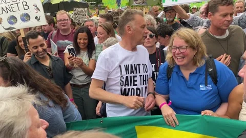 Environmentalist Chris Packham at the Restore Nature Now demonstration, London. Stock Footage 287038964