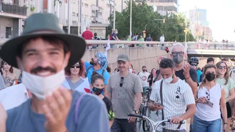 Environmentalist protest climate change global warming ccovid 19  protesters Stock Footage 161815049